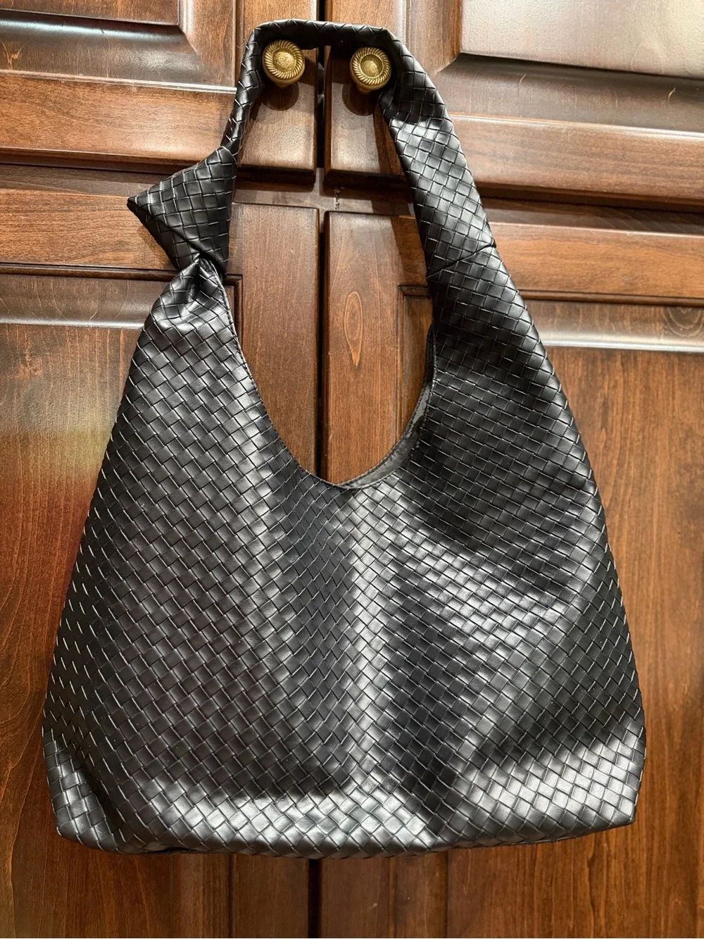 Black Woven Shoulder Bag/Purse